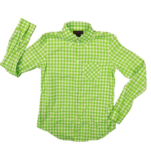 Ralph by Ralph Lauren‎ Vintage Green White Gingham Check Button Up Shirt size XS - Picture 1 of 9